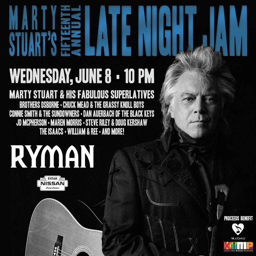 Chuck Mead & His Grassy Knoll Boys join Marty Stuart's Late Night Jam to benefit MusiCares