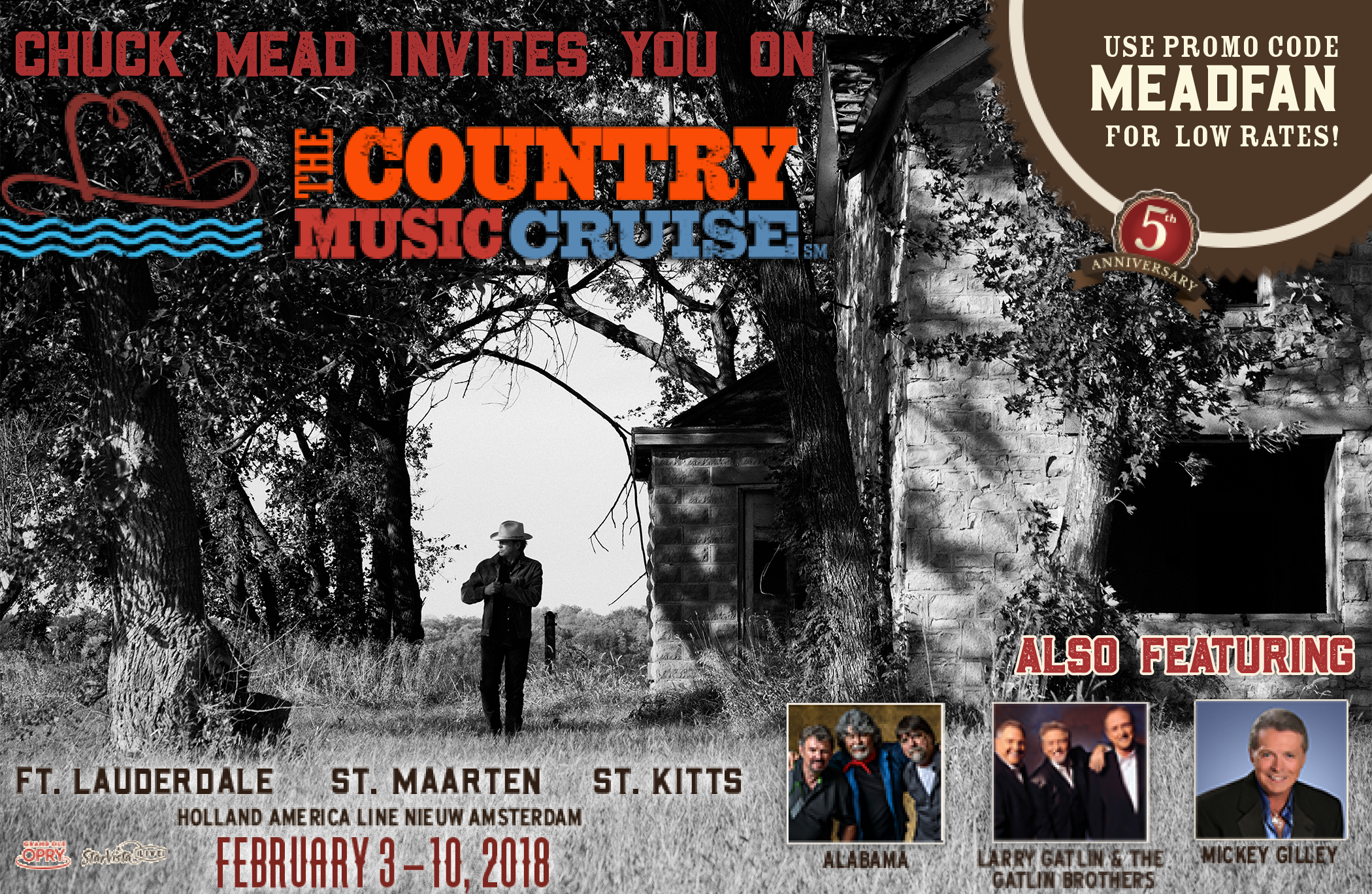 Country Music Cruise 2018! Chuck Mead Fan Discount Now Available!