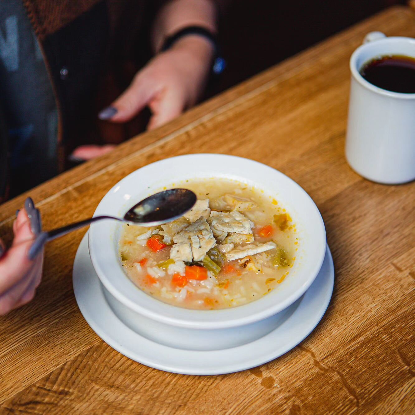 &quot;Feeling souper cozy with this bowl of goodness!&quot;

Rain is back and a comforting hot bowl of soup might just be a good idea.  Are you in?  Be sure to ask about our soup of the day.  See you soon!

#soupoftheday #soupkindaday #soupweather
#h