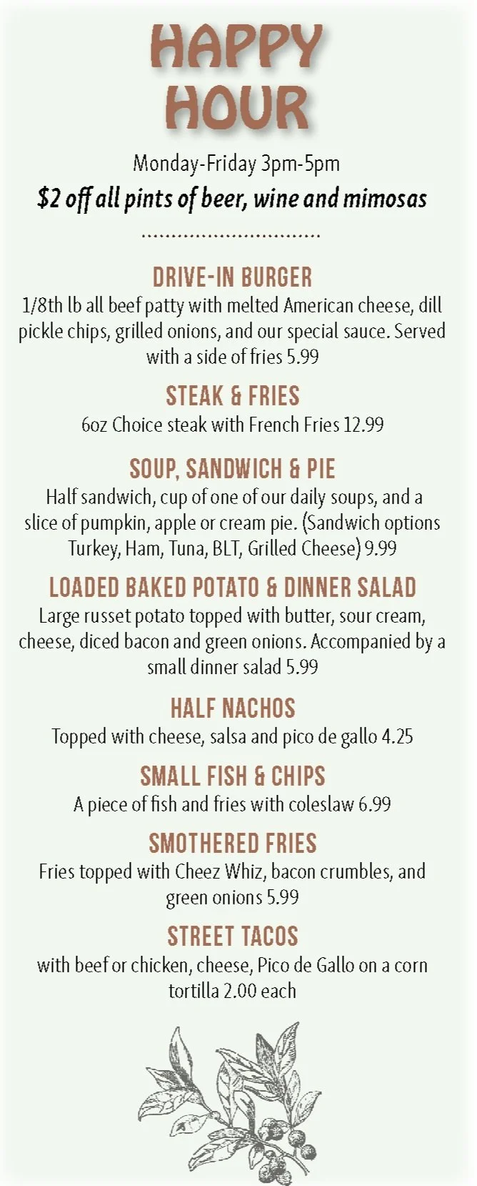 Happy Hour — Huckleberry Square Restaurant