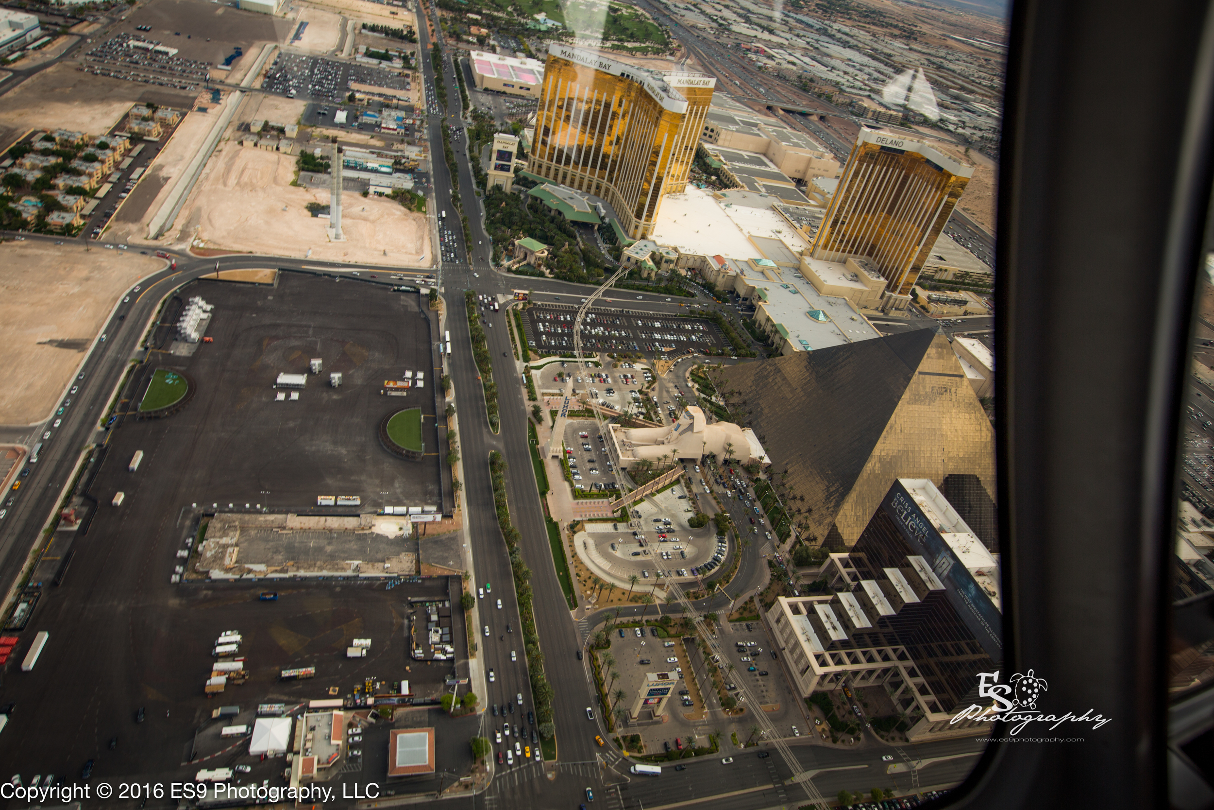 Las Vegas Strip from our AIRBUS EC-130 Sundance Helicopter Tour Grand Canyon West @ ES9 Photography 2016.jpg