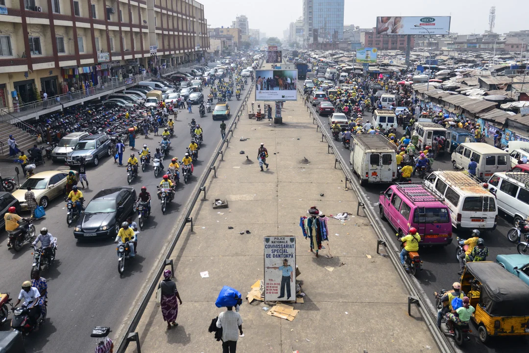 One of the main streets of Cotonou in Benin