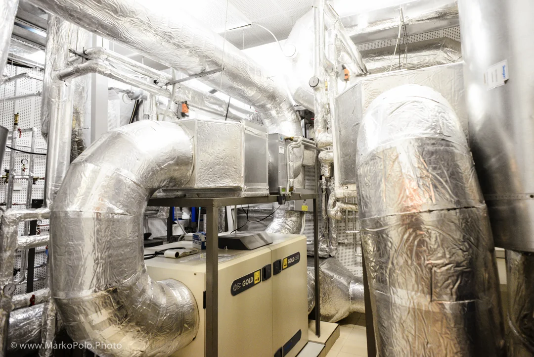 Air filtration station. There are three