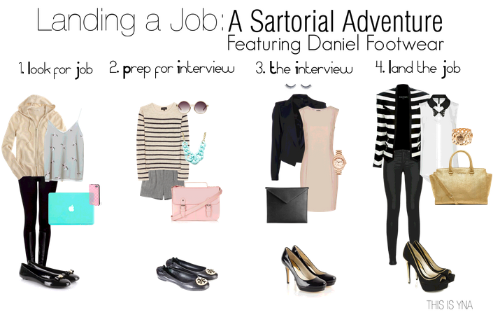 Later this week, I have an interview for an internship. Even though it’s a phone interview and I will probably be in my pajamas since it’s late at night (thanks to the annoying time difference between me and the company), this won’t stop me from thinking about dressing professionally. I’ve always loved business casual - some people think it’s boring, but I think it can look cute and fun if done right. While I’m no pro at getting a job (hello, unemployed college student life), here are the sartorial steps toward landing your dream job:
Look for Job When you’re looking for a job, you want to be as comfy as possible. Dozens of job descriptions will be read, inquiry emails sent, cover letters written, and applications filled out. Considering this, a good outfit would be a soft camisole, a light hoodie, and stretchy leggings. The only accessories needed at this point of the game are your phone and laptop. To finish off the look, slip into some comfy Tory Burch Jelly Bow Ballet Flats from Daniel Footwear .
Prep for Interview Once you’ve found a job, it’s time to prepare for the interview. Whether you’re shopping for your interview outfit or curled up at your favorite coffeeshop reading up on the position you’ve applied for, you want to look cute but still stay comfy so you can relax before the big day. Tory Burch Reva Flats from Daniel Footwear are perfect for this, paired with a breton stripe top and trouser shorts. Some cool sunglasses, a statement necklace, and a satchel will finish off the look.
The Interview For the interview, keep your look simple but polished. You want your interviewer to see you as a stylish and sophisticated woman, but you definitely want to be seen as more than your clothing. For the interview outfit, work your way up from the shoes since that’s the first thing they’ll see when they look up from their desk as you walk in. They should be work sensible with a heel no higher than 4". These Michael Kors Ionna Pump Court Shoes in navy patent leather from Daniel Footwear are perfect for the job. A pale shift dress combined with a dark structured blazer is a good outfit. Accessorize simply with a watch and a pouch, and wear minimal makeup save for falsies to draw the interviewer’s attention to your eyes.
Land the Job If you rocked the interview, congratulations, you now have a job! Once you’re established in your position in the company, you can add some flair to your workday outfit. Coated leggings and an embellished collar top can be spiced up with a striped cropped blazer. A chunky bangle and and a large metallic colored handbag are chic and professional accessories. To tie the outfit together, pull on your favorite power shoes, like these absolutely gorgeous Michael Kors Bethany Peep Toe High Heels in black suede from Daniel Footwear . This kind of outfit can even take you from the office to celebratory drinks after work with your brand new coworkers.
While I won’t be in need of these outfits for my phone interview or even if I get the internship, all of these beautiful shoes are still going on my wishlist. Daniel Footwear offers a wide selection of amazing shoes and it was hard for me to pick just these four for my post about the store.
If you want to win £150 to spend online at Daniel Footwear , plus a beach bag full of holiday essentials, enter the e-tailPR blog competition ! You just have to make a wishlist of Daniel Footwear shoes in collage form and blog about it, then email the link to bloggers@e-tailwebstores.com . The competition ends Friday 7/19, and the winner will be handpicked by Daniel Footwear on Monday 7/22. For more details, click here :)
e-tailPR x Daniel Footwear Competition Post.
#DanielFootwearBlogger
What is your go-to interview outfit?