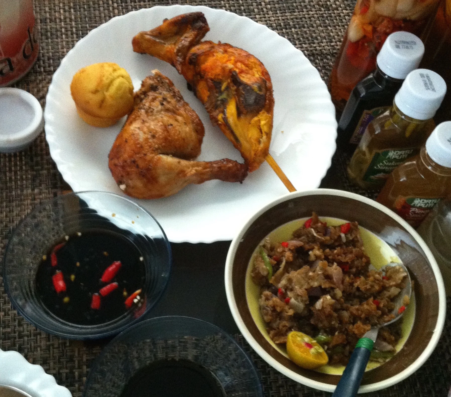 Turmeric chicken (manok) and sisig