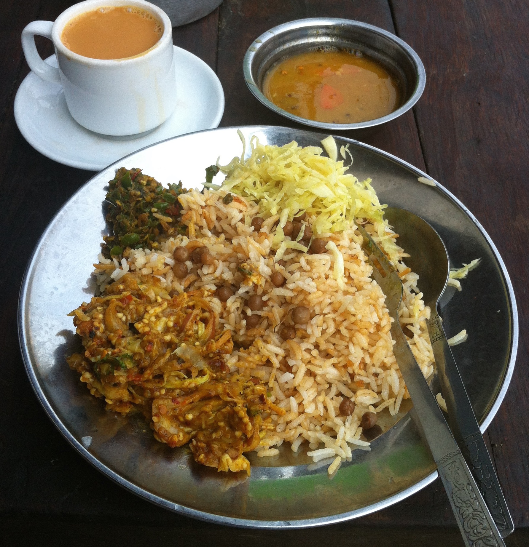 A sublime roasted eggplant salad with dal