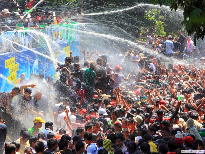 Scene like the one I was in at this year's Thingyan, the Burmese water festival during the four days leading up to New Year. (credit:http://myanmar-cefa.or.jp/myanmar_tourism_tokyo/img/myanmar/zaw_zaw_tun_108a1_40_myanmar_new_year_festival.jpg)