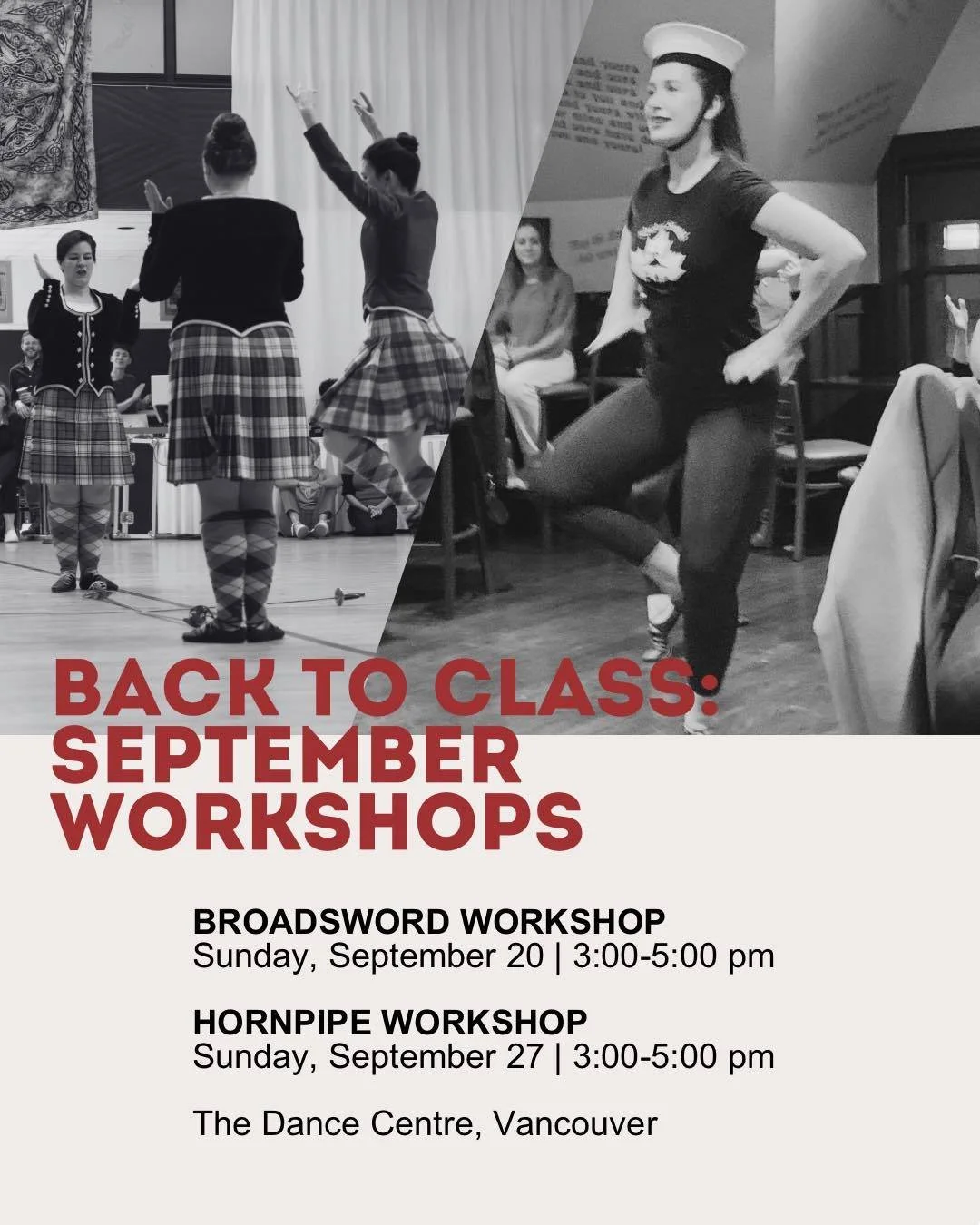 September is here and it&rsquo;s time to head back to class. 💃 Kick off the new dance year with two fun, themed workshops! Join us for one or come to both as we get back into the studio, brush off the summer cobwebs, and get dancing together.

Broad