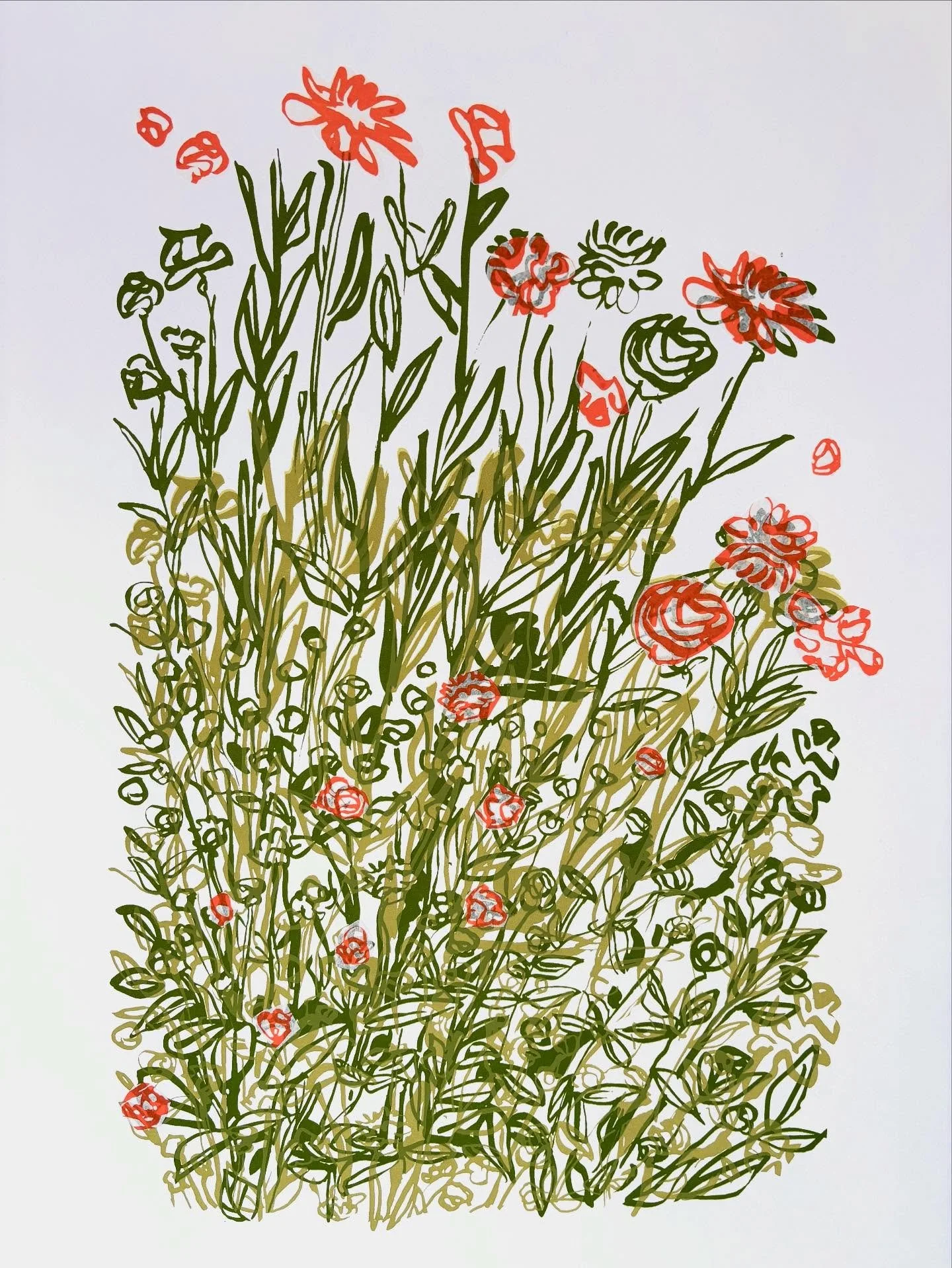 Le jardin de M&eacute;lanie. S&eacute;rigraphie d&rsquo;art et collages , format 25x38cm, copyright ADAGP.