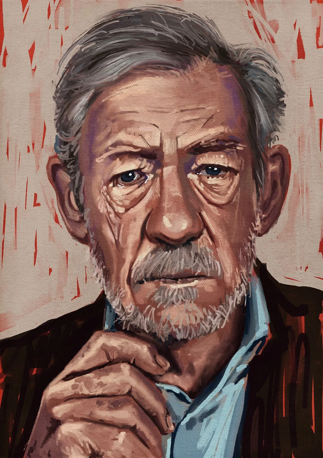 Sir Ian McKellen - Portrait - Mark Levy Art