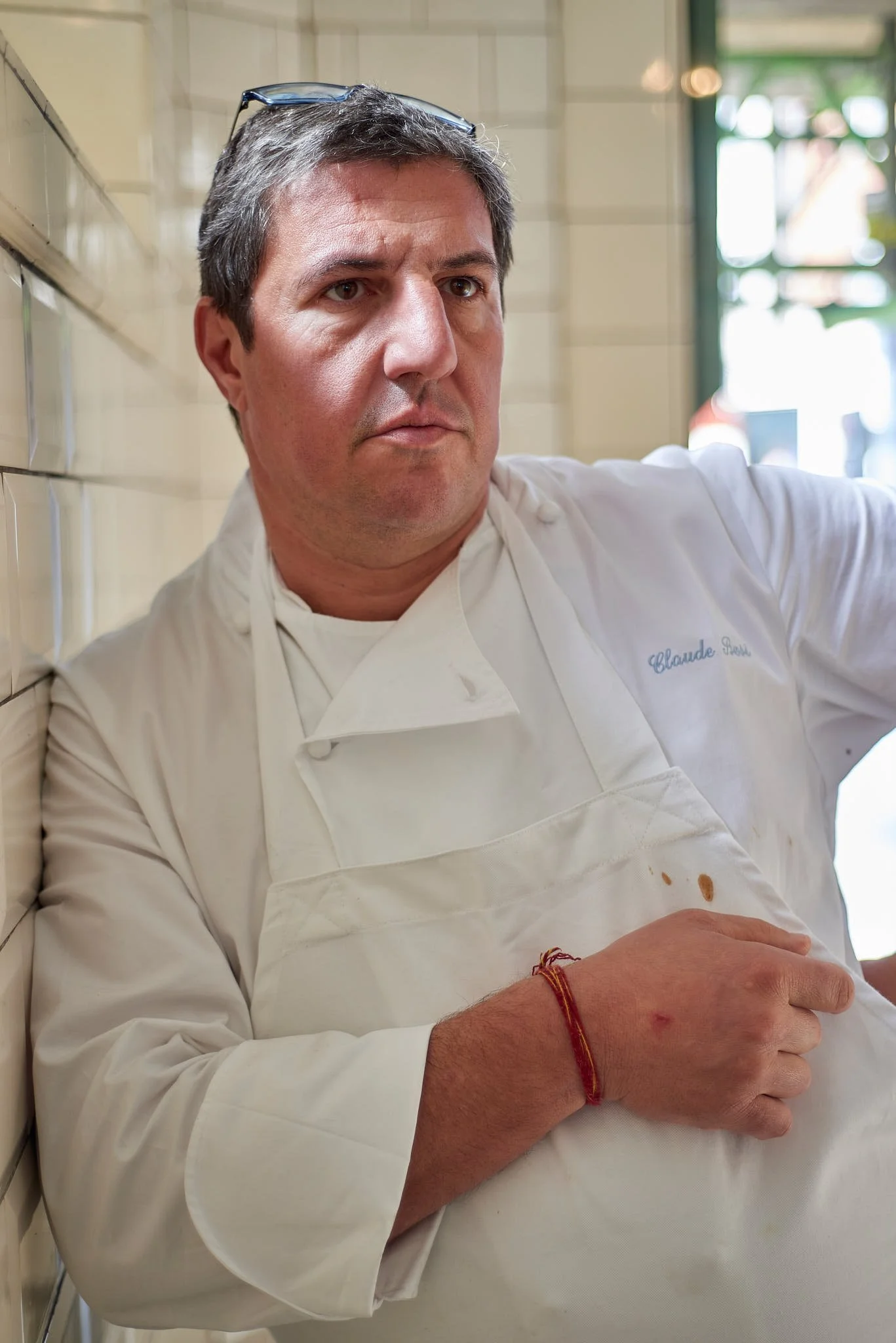 Portrait of Michelin starred chef Claude Bosi on location at Bibendum restaurant in Fulham