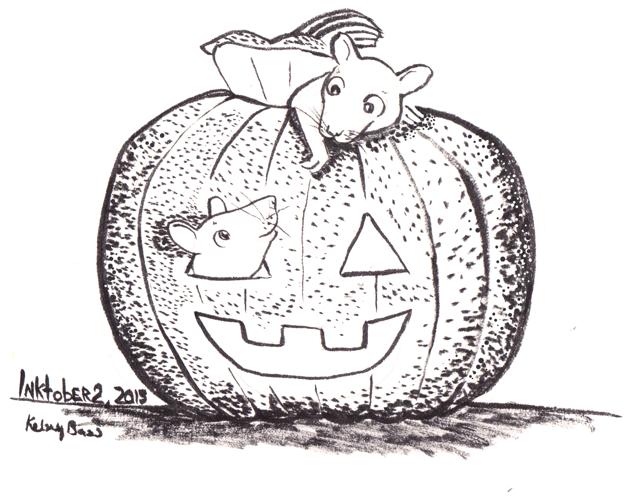Inktober 2, 2015 I love Rats and Jack o' Lanterns. I use to have pets rats growing up, and they were amazing friendly pets. And I can't think about October without thinking about Pumpkins and Jack o' Lanterns.