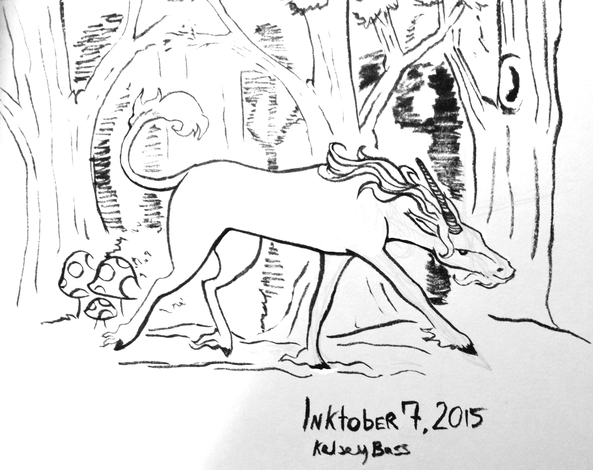 Inktober 7, 2015 I needed to draw some unicorns.