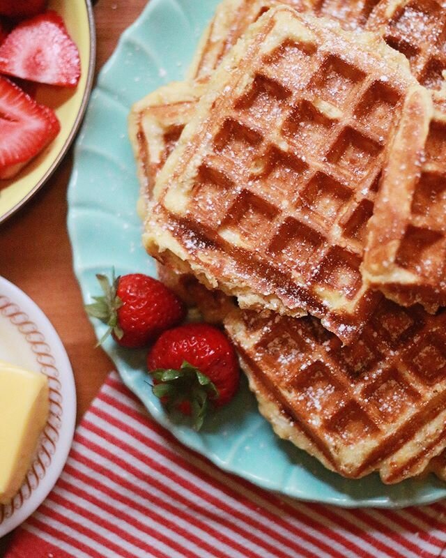 Never have I ever...liked waffles till these! Before they just seemed like a cheap imitation of pancakes, but these babies are different. &bull;Texture, tang and slightly salty: a great base for those pockets of syrup. Stack em&rsquo; high, watch em&