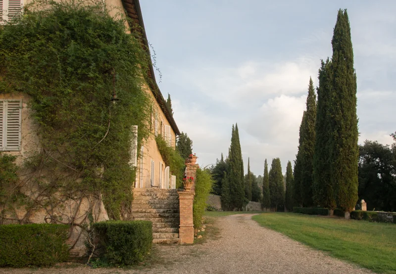 The terrace on the left