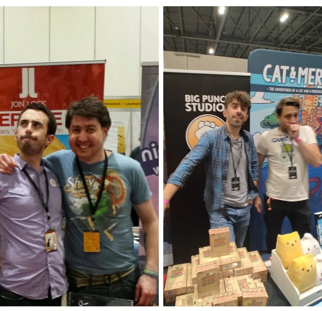 The glow up... Nich and Jon exhibiting in the Artist Alley (formerly the Comic Village) at @mcmcomiccon - first in 2014 and then on 2023, returning for our best ever show! What a ride. Wouldn't change it for the world...

A massive thank you to every