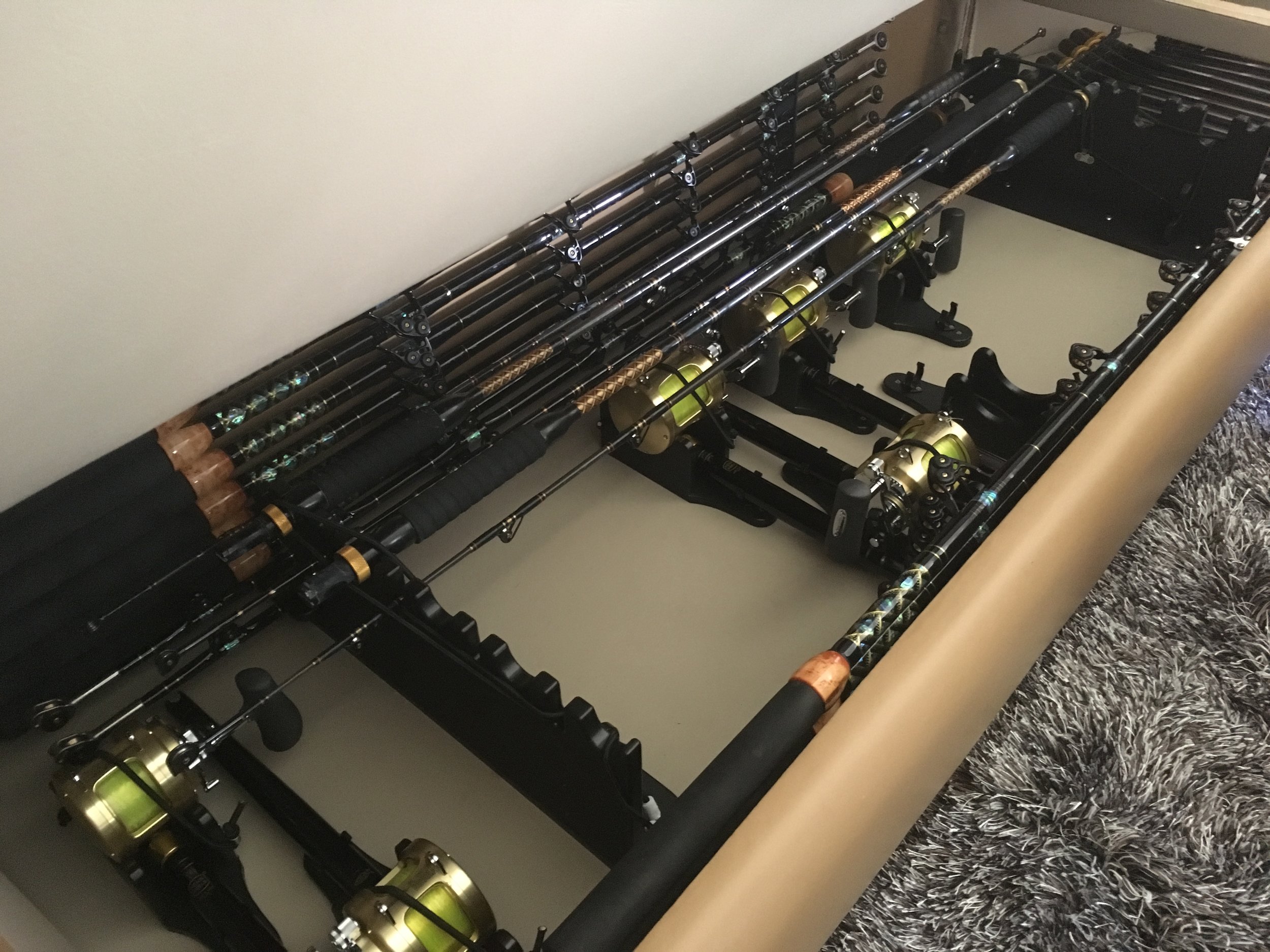 Rod and reel storage — Recent Work — Woodencrab Woodworking