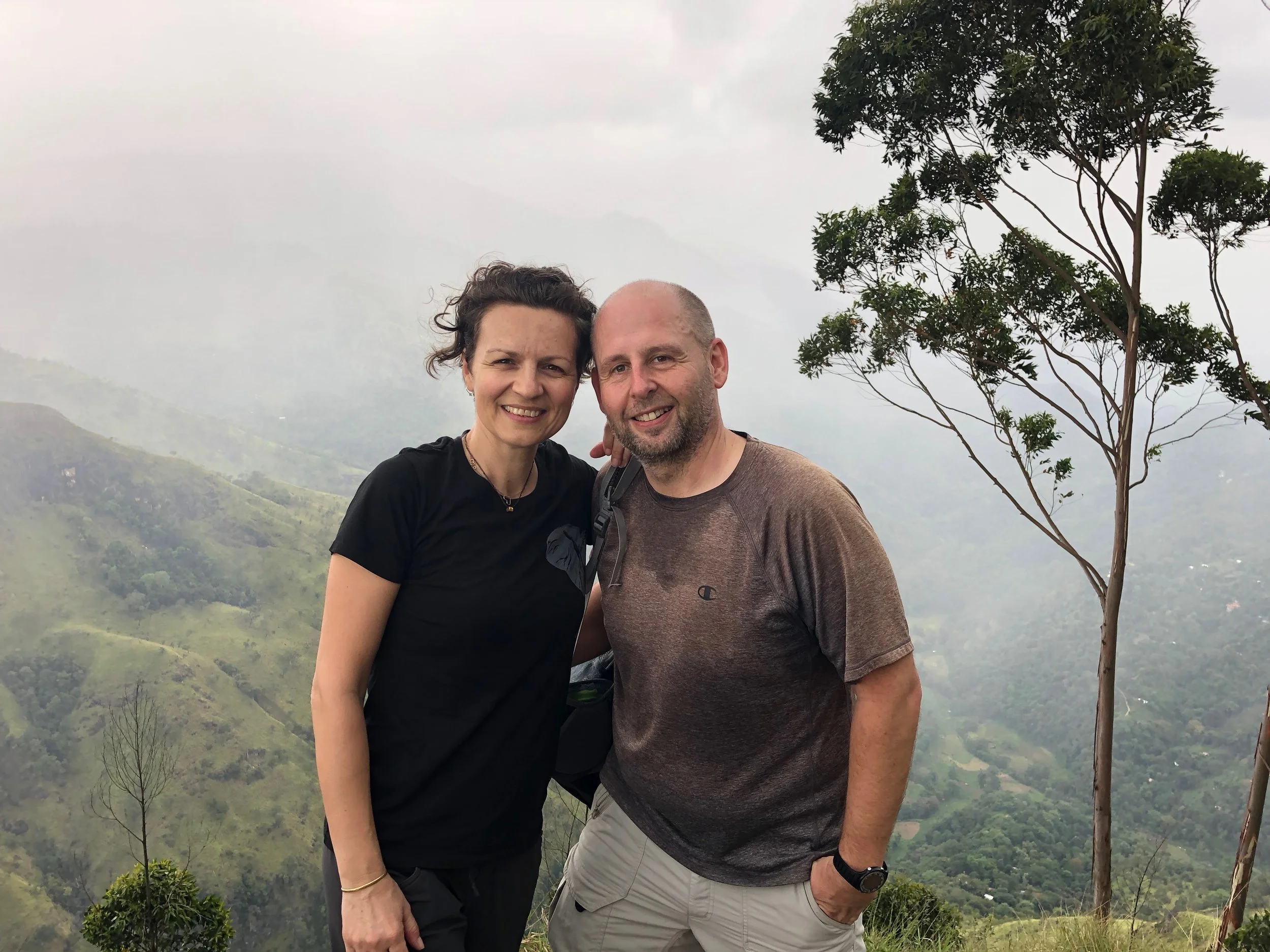 The top of Ella Rock with storm behind us.....