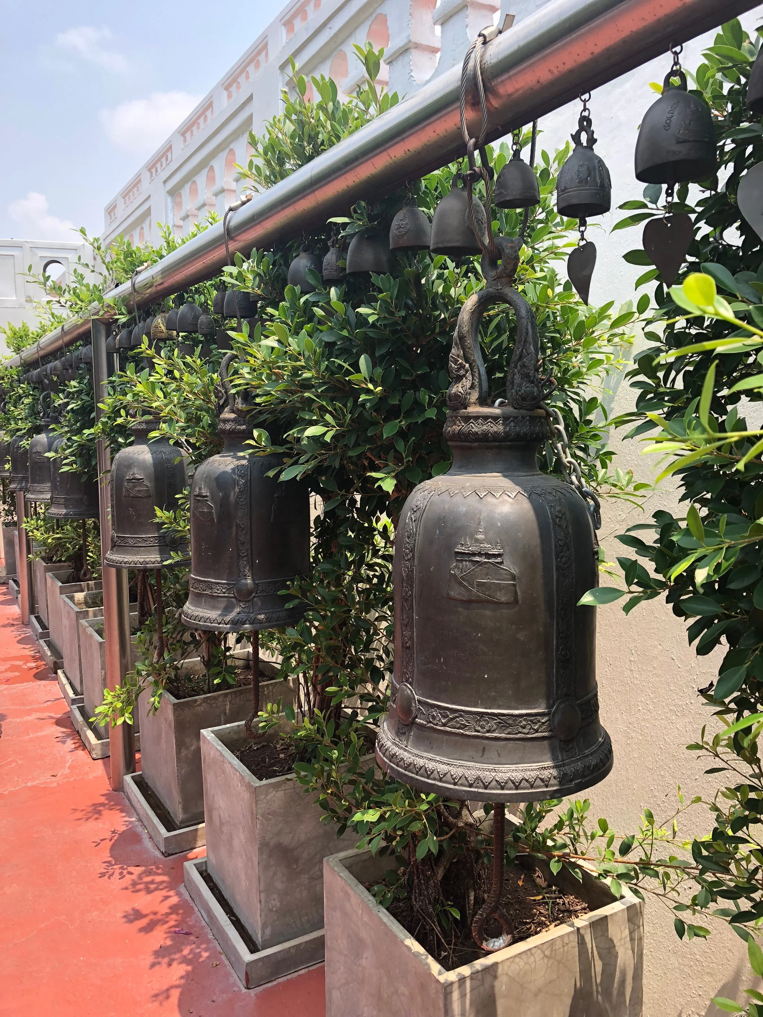 Beautiful bells everywhere at the Golden Mountain Temple