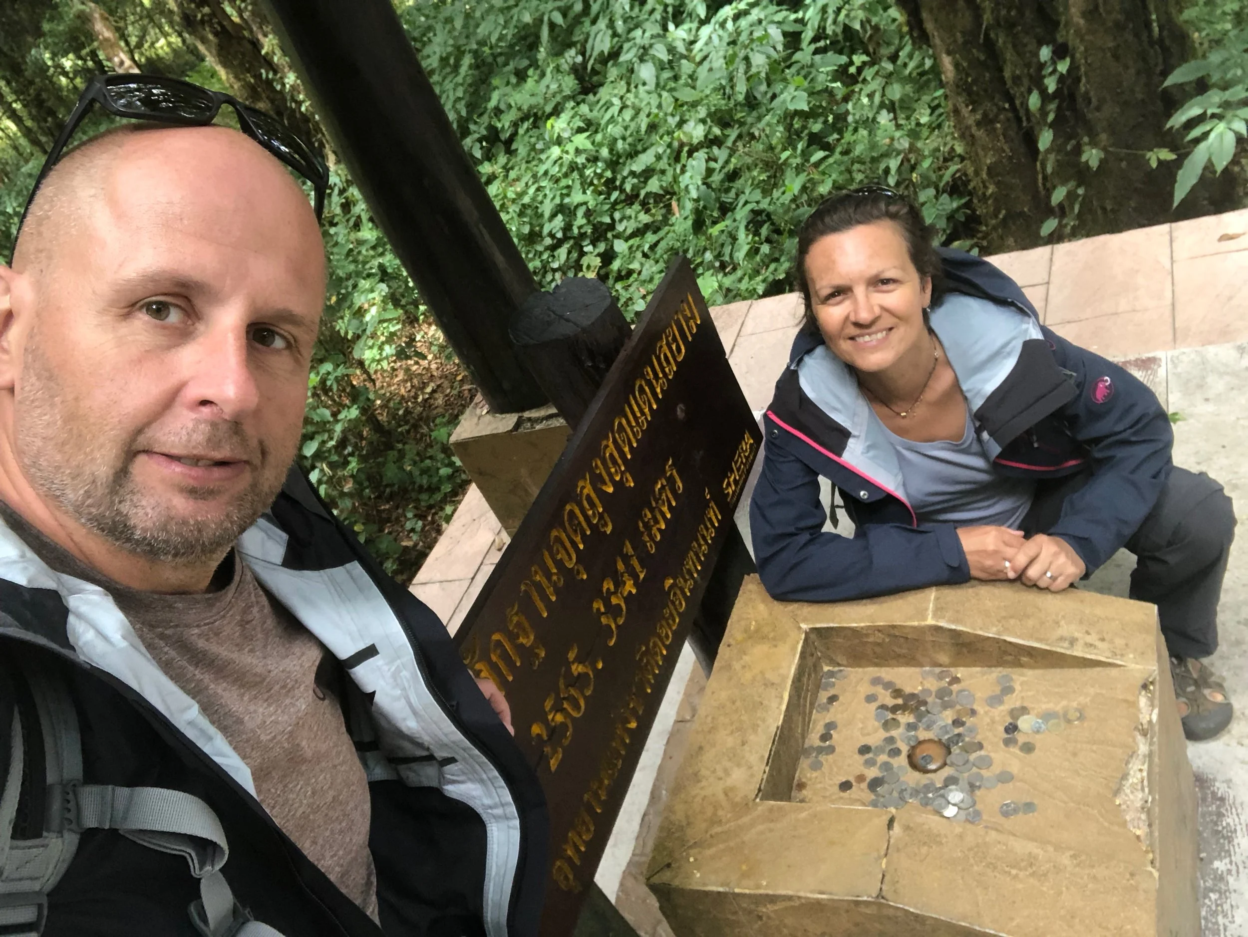 At the top