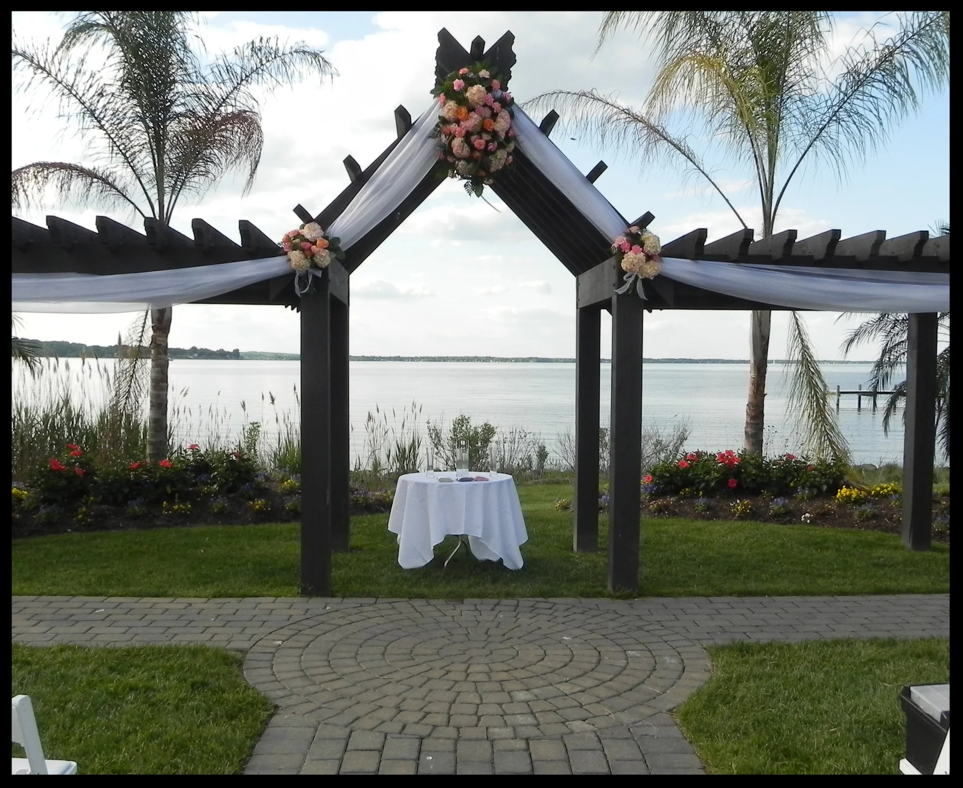 Pergola with Tulle and Flowers