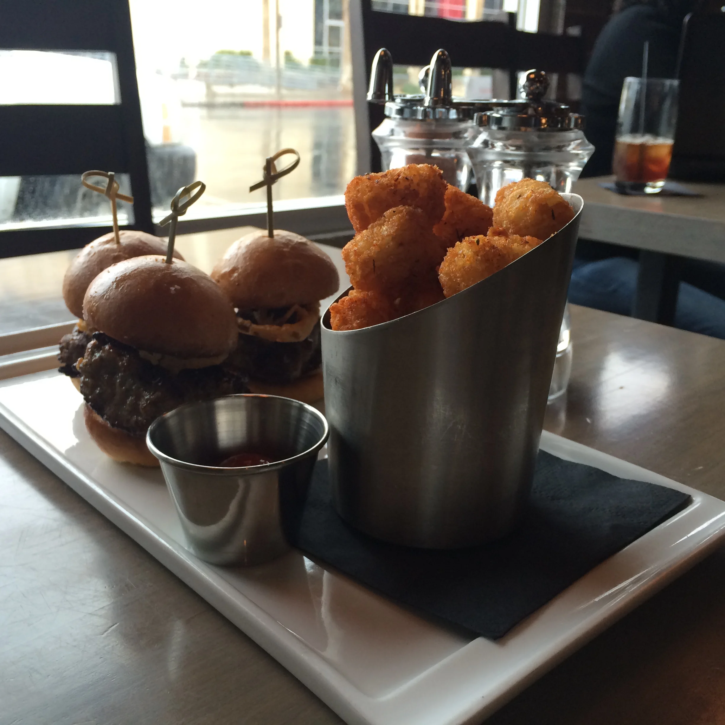 buffalo bison sliders & spicy tater tots.
