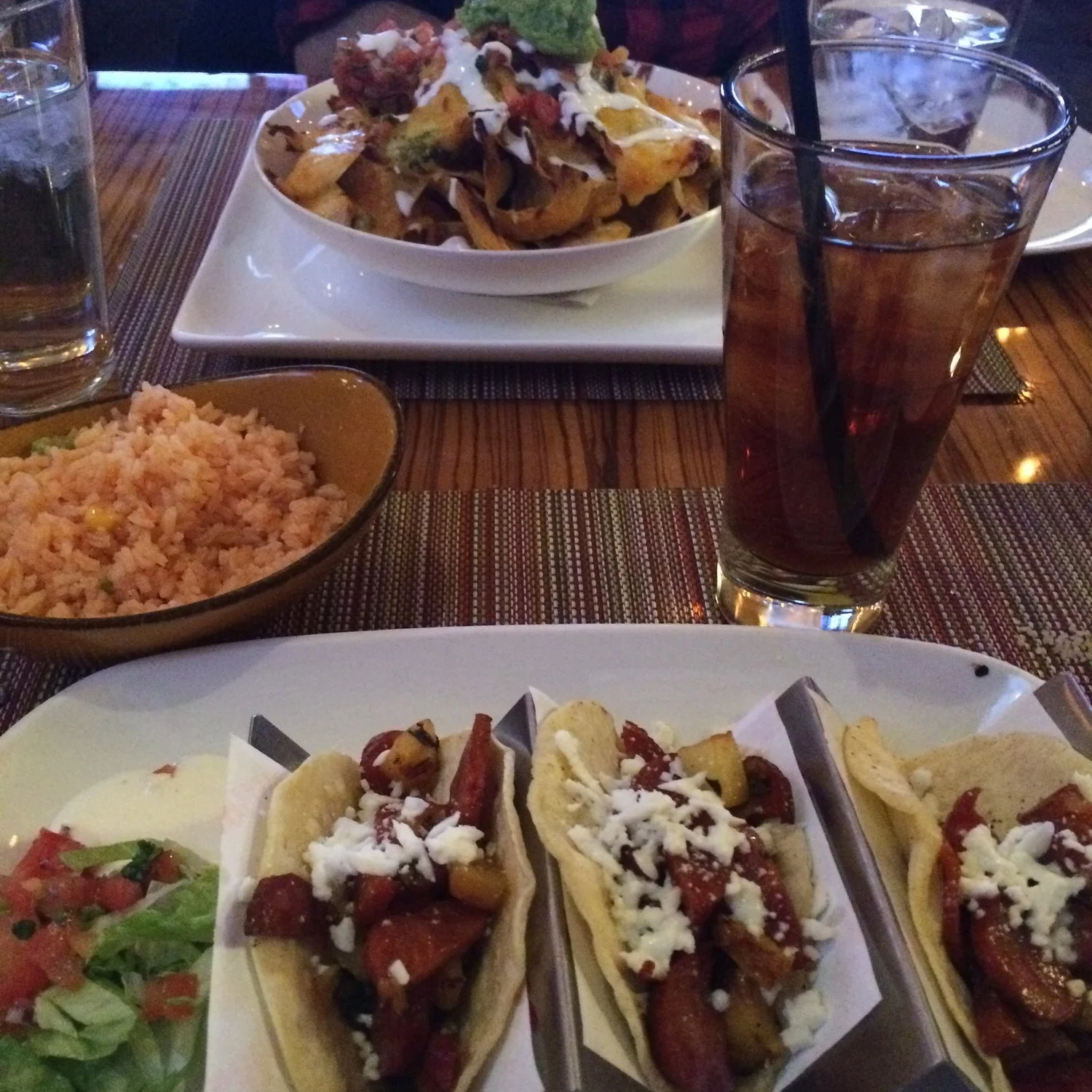 chorizo tacos & nachos.