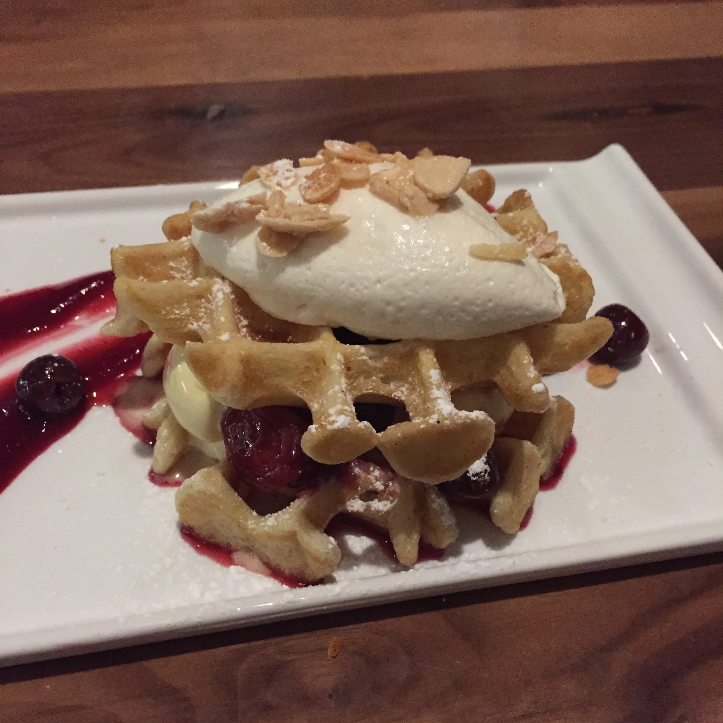 cherry waffle sammie.