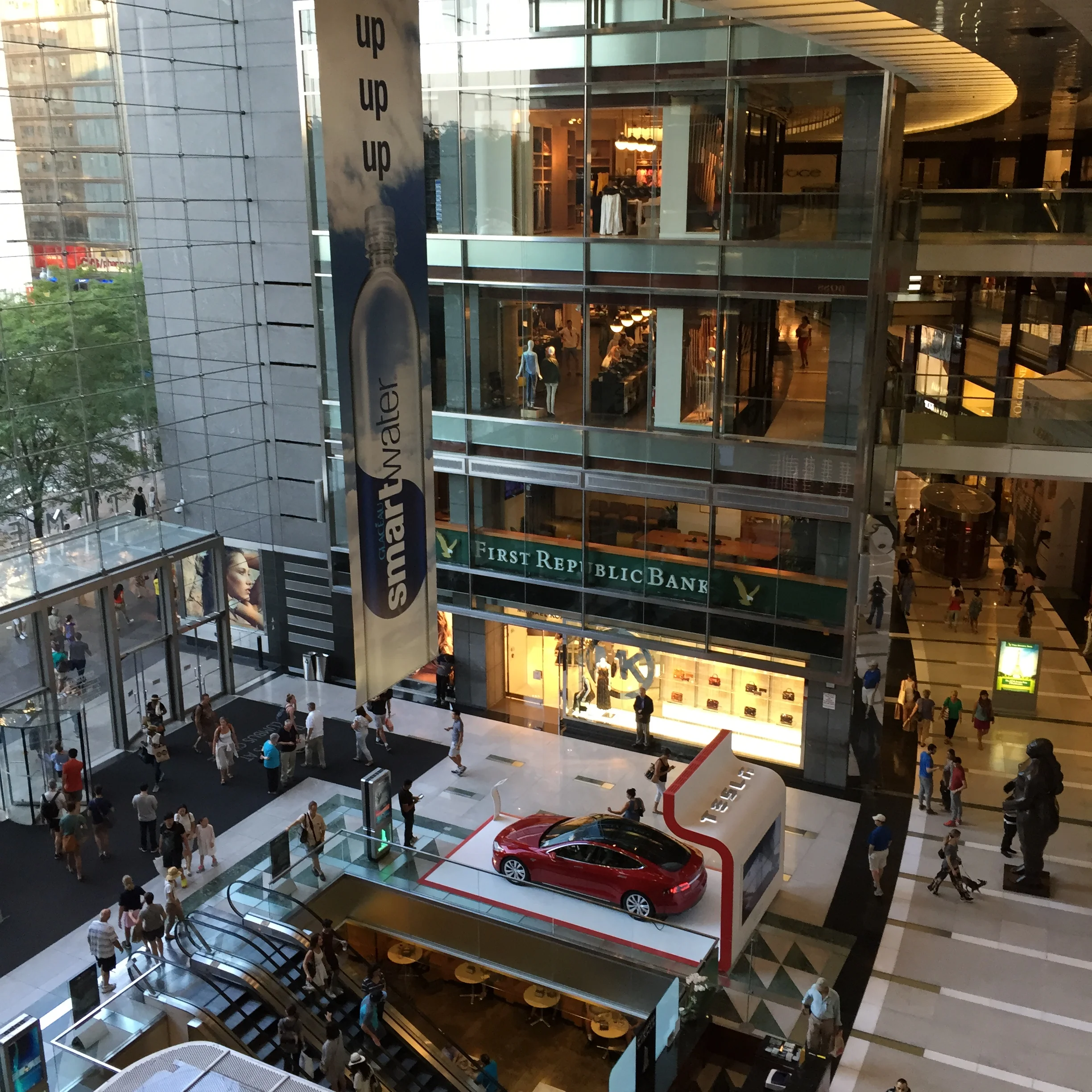 Waiting at the Time Warner Center.