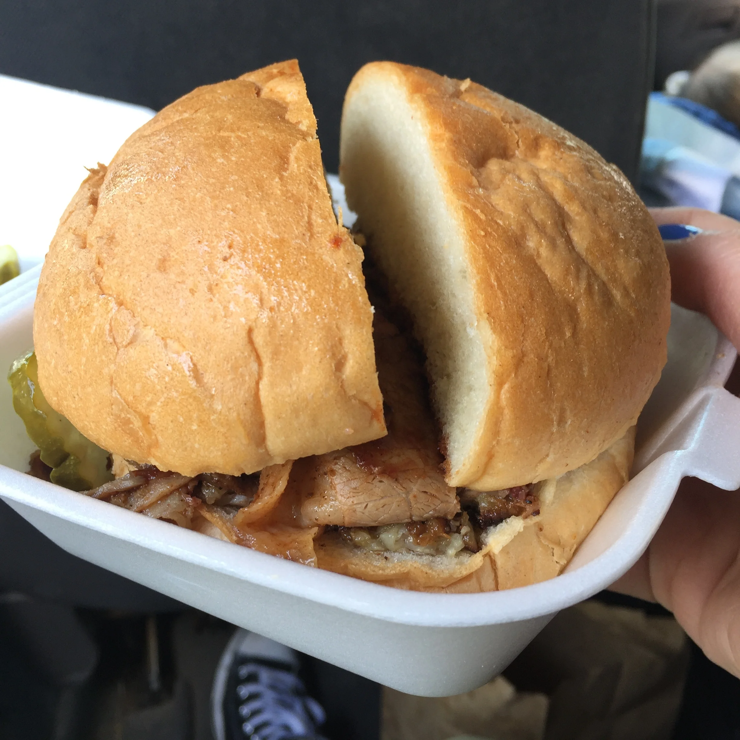 BBQ in a gas station.