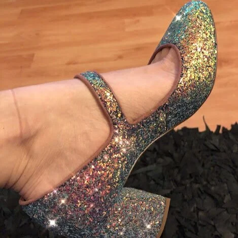 Rainbow glitter pumps!