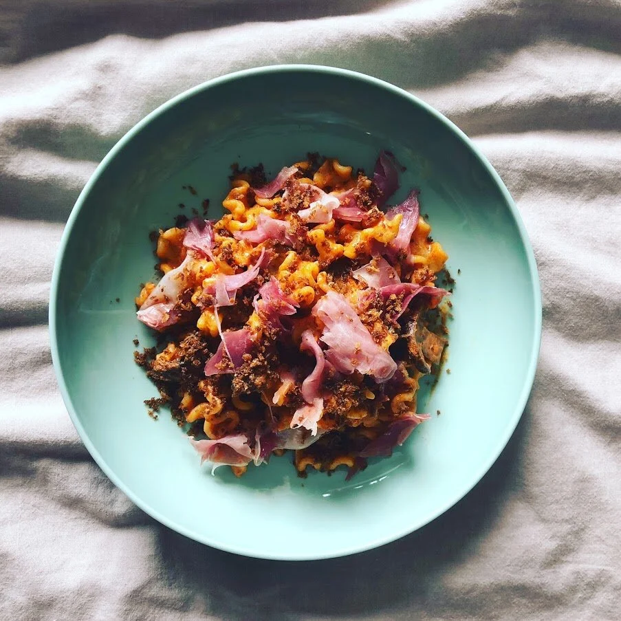 Pasta and proscuitto!