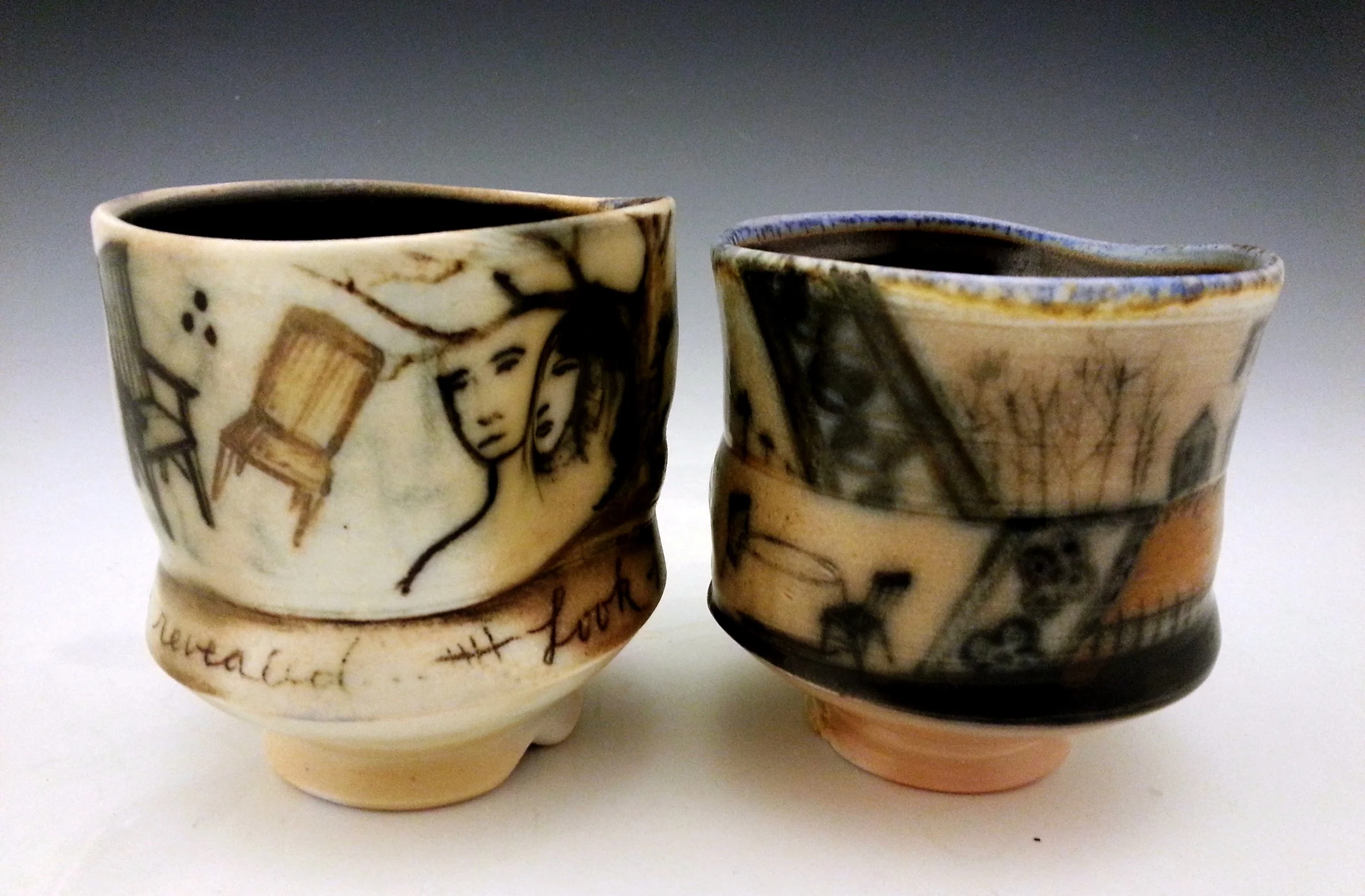 Wood-fired tea bowls, 2014