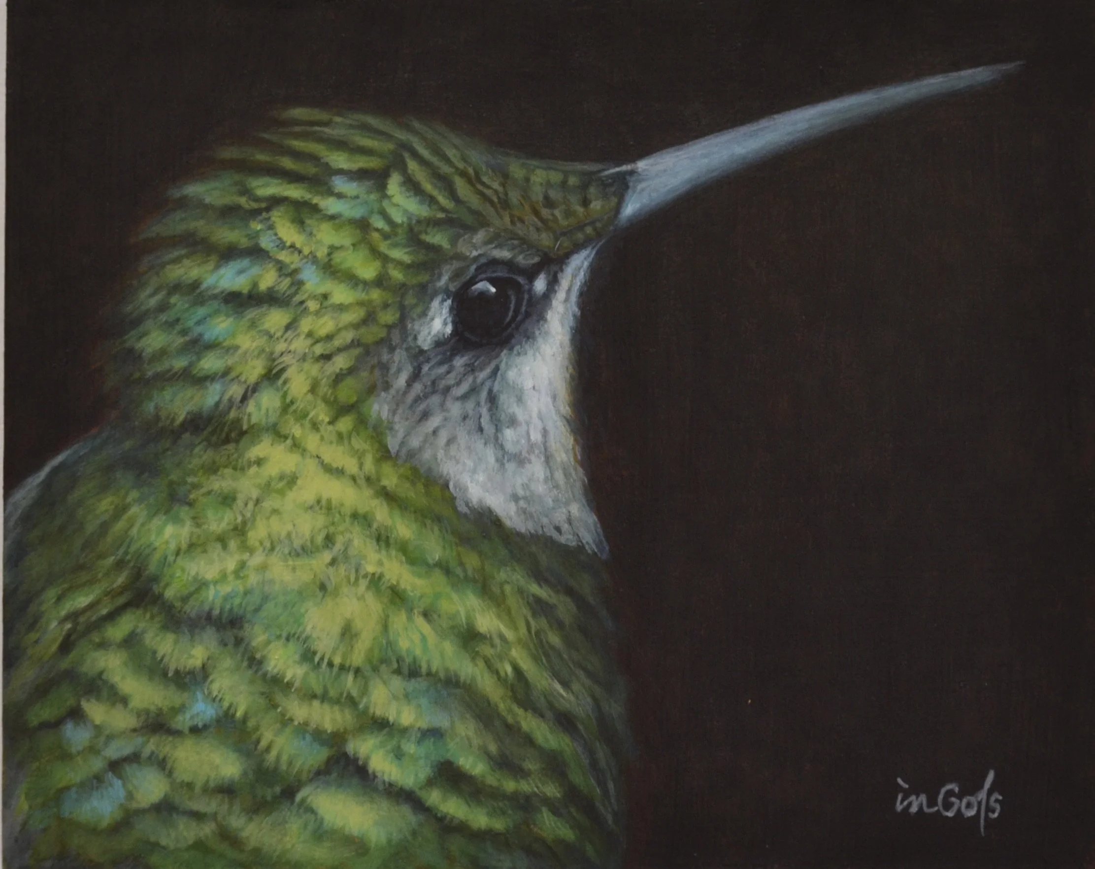 The Weary Traveler, 9x11 framed, Jane Ingols Art