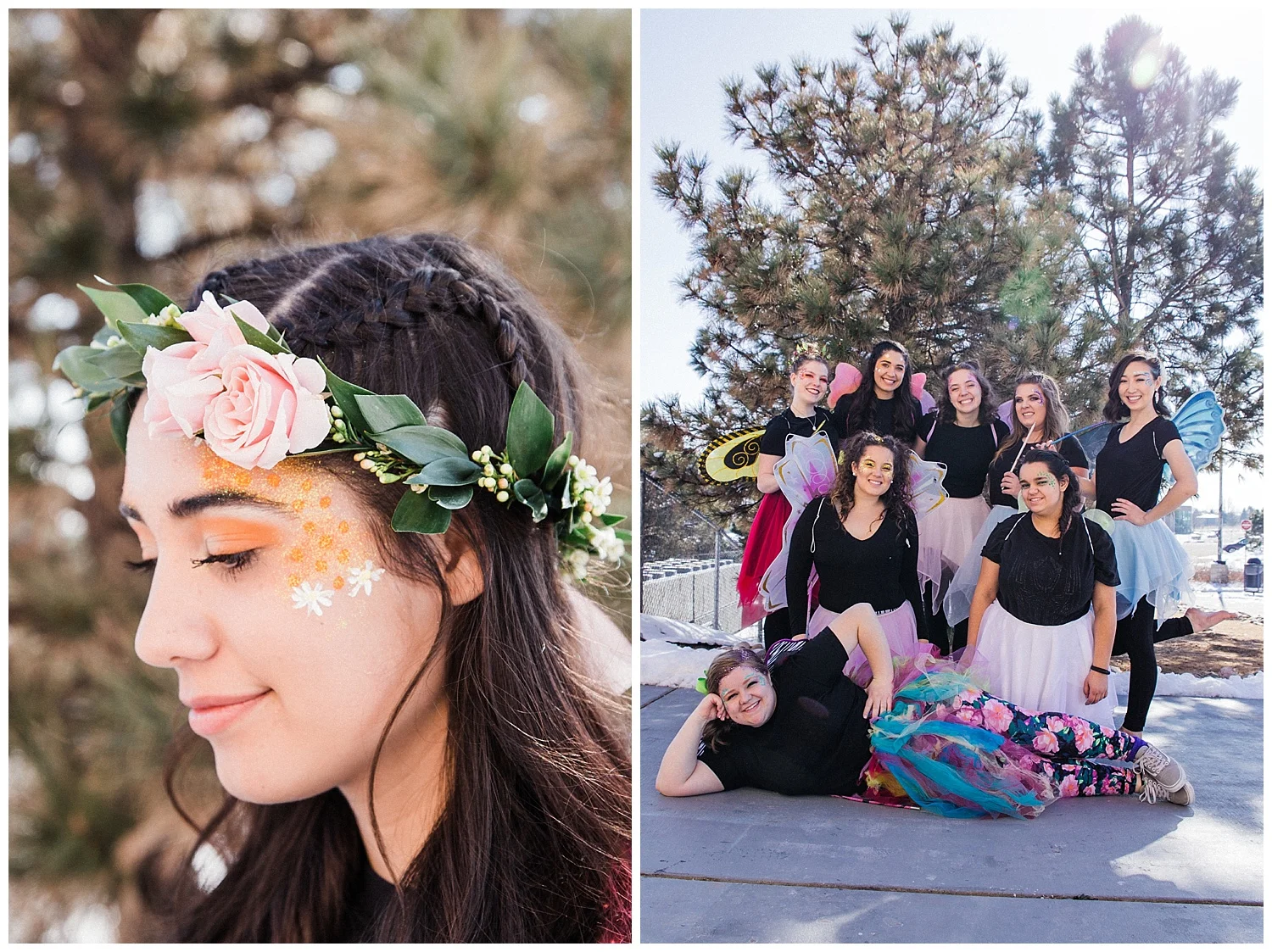 Bridgette and friends at a photo session for the ThunderRidge Theatre department.