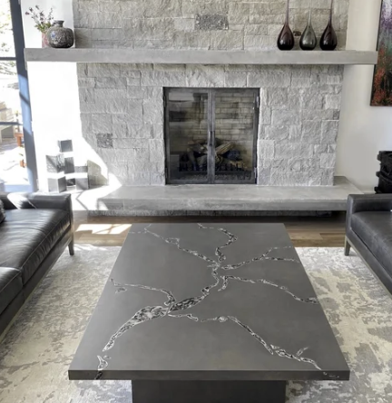 Inlayed steel cocktail Table
