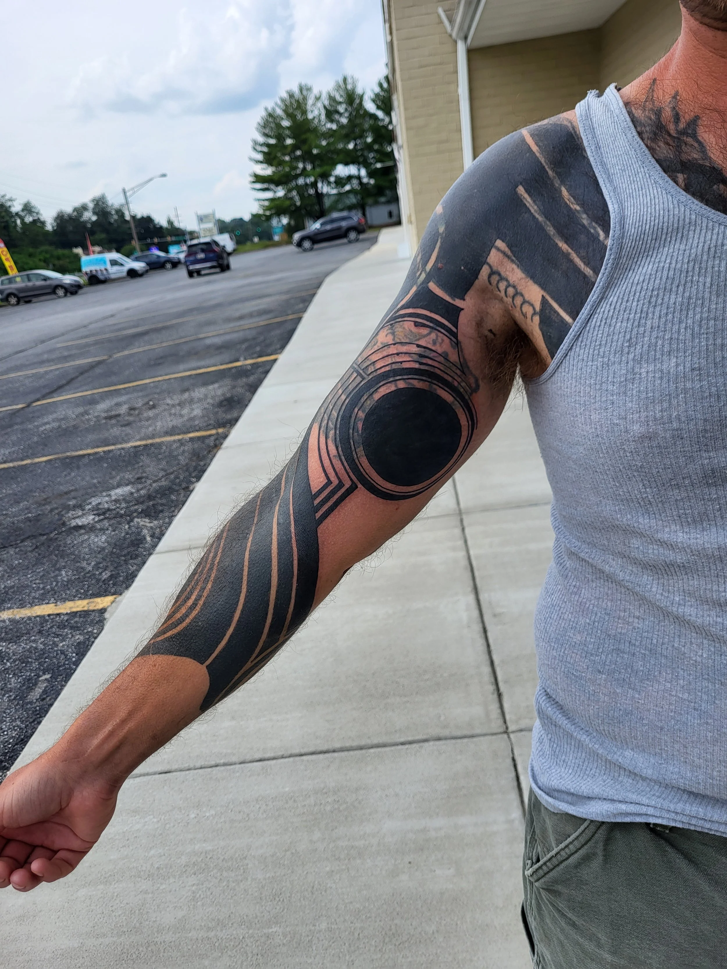  Blackout Sleeve Tattoo by Ian Efrom 