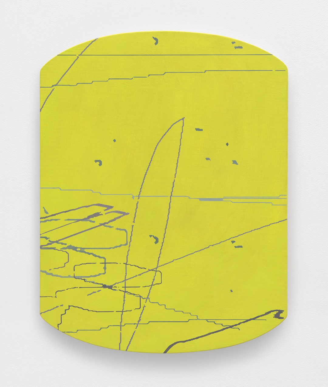   Variation: Carta I,  2014 Oil on linen on shaped panel 27 x 20 ¾ inches 