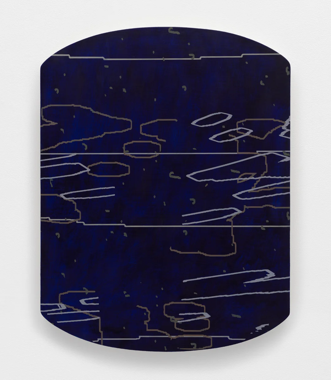 Variation: Carta V, 2014 Oil on linen on shaped panel 27" x 20 ¾" x 2" 