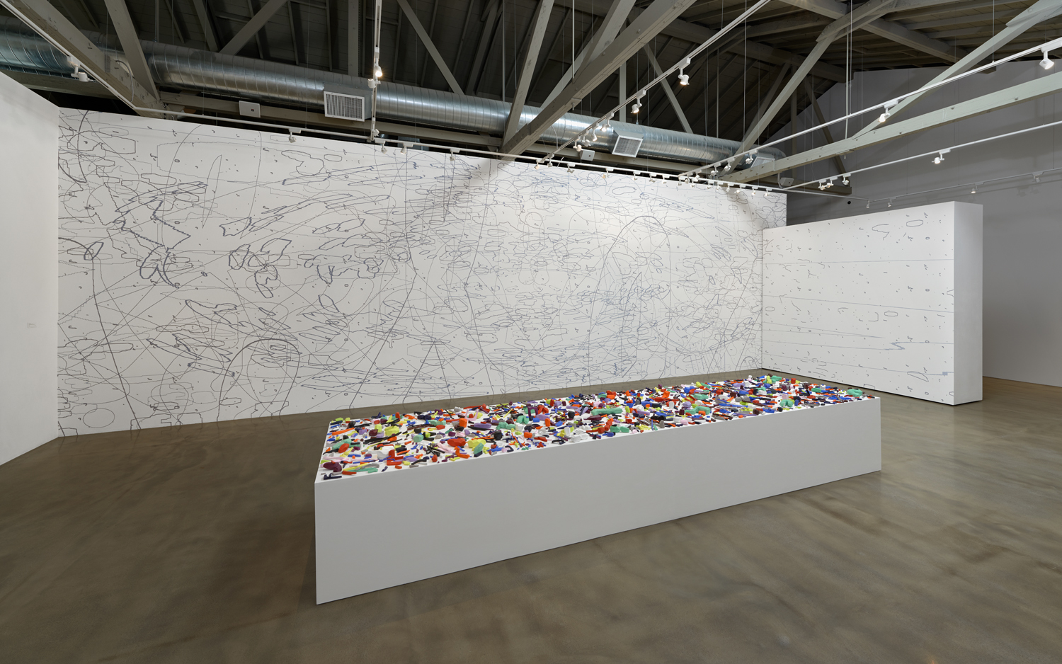  [installation]&nbsp; Iterations &amp; Assertions,&nbsp; 2014 Site-specific mural, sculptural installation 