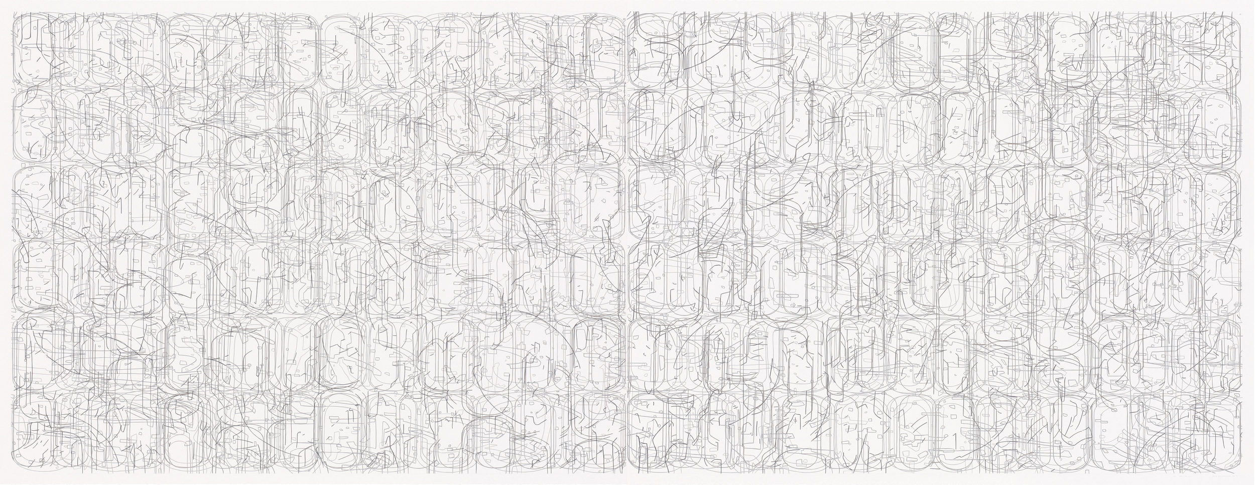 No. 070308.01, 2008 Gouache on Rising Stonehenge paper 38 x 98 inches