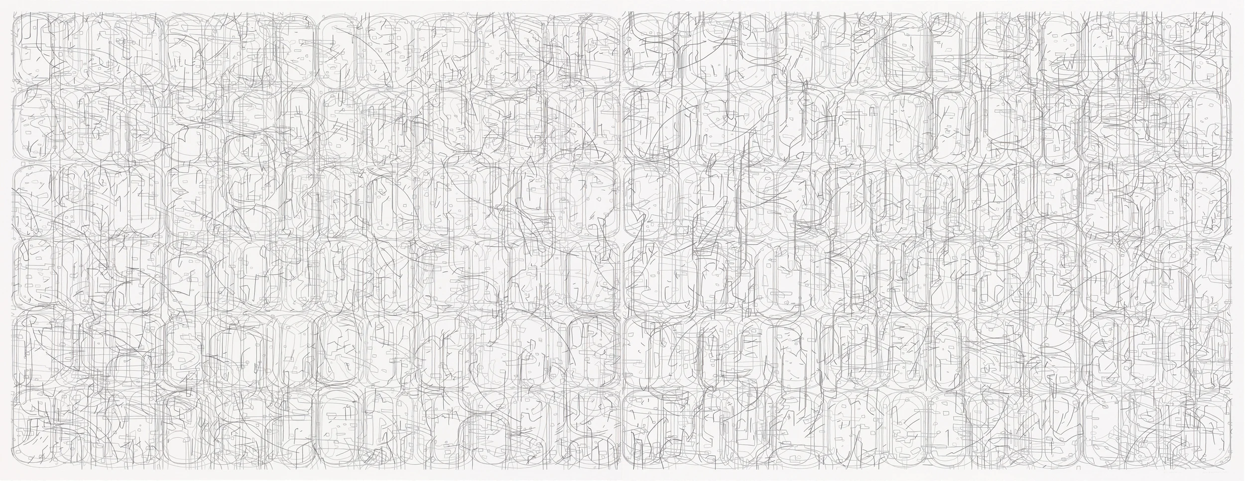 No. 070308.01, 2008 Gouache on Rising Stonehenge paper 38" x 98" (42" x 102" framed)