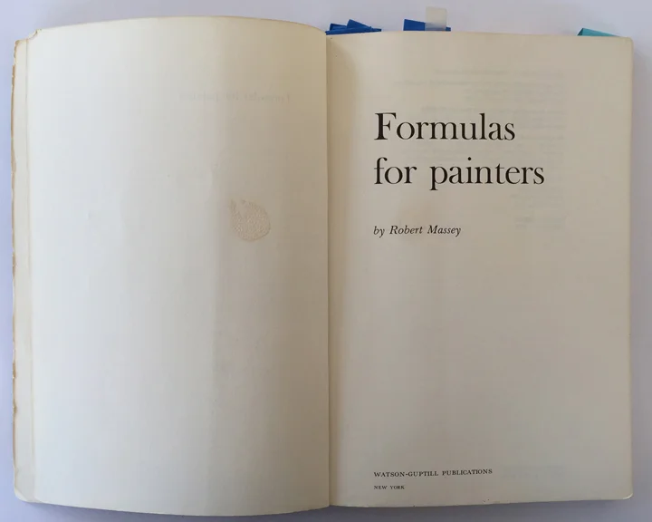 A drop of rabbit skin glue soaked through the front cover and title page, leaving a faint stain over the author's name.
