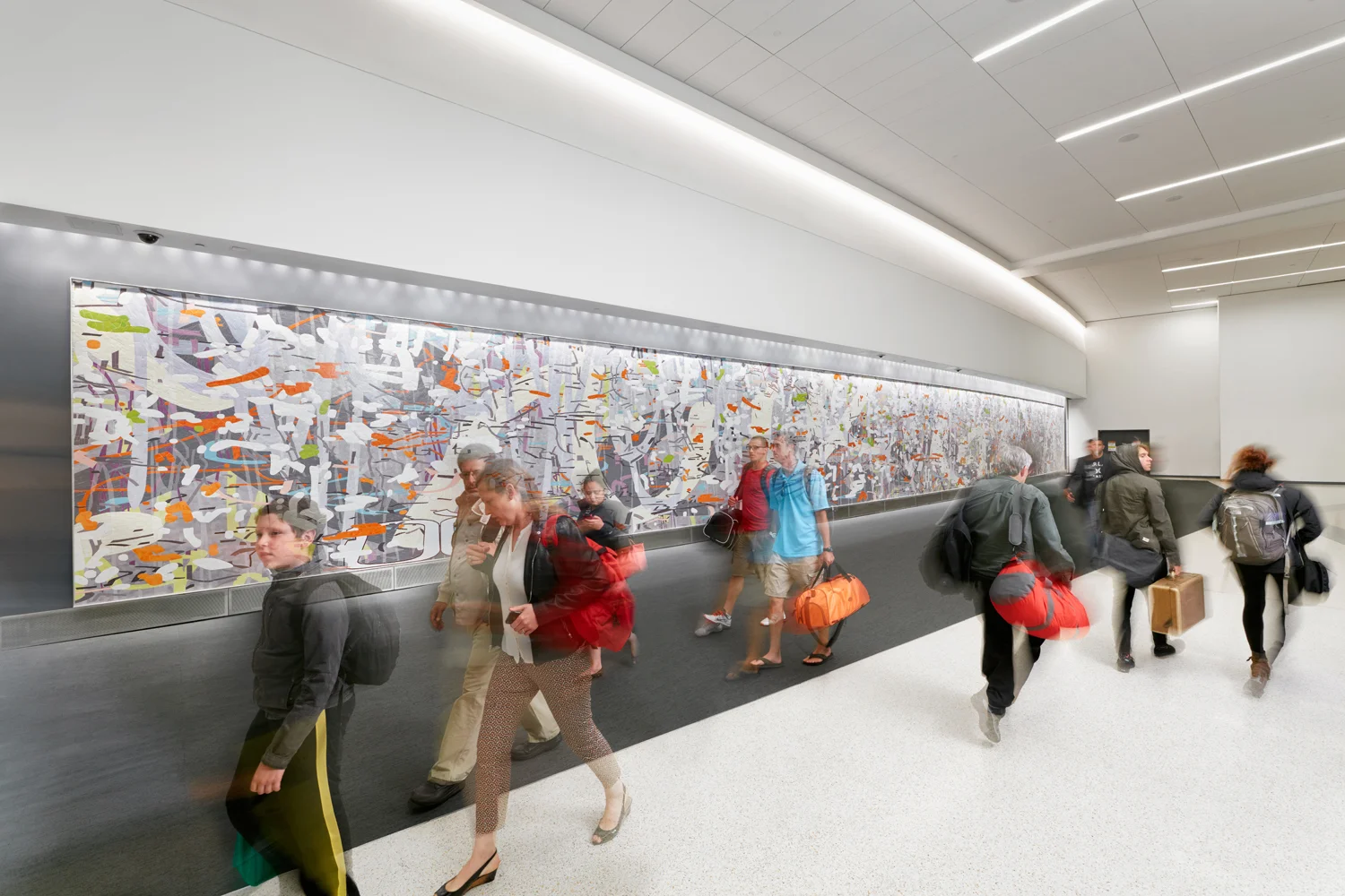 Untitled (Large Variation), ceramic mosaic mural, 10' x 109,' San Francisco International Airport, Terminal 3
