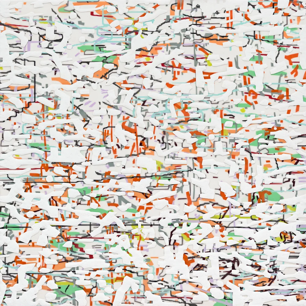 Identical/Variation No. 4 (white) , 2016 Oil and encaustic on panel 36" x 36" x 2"
