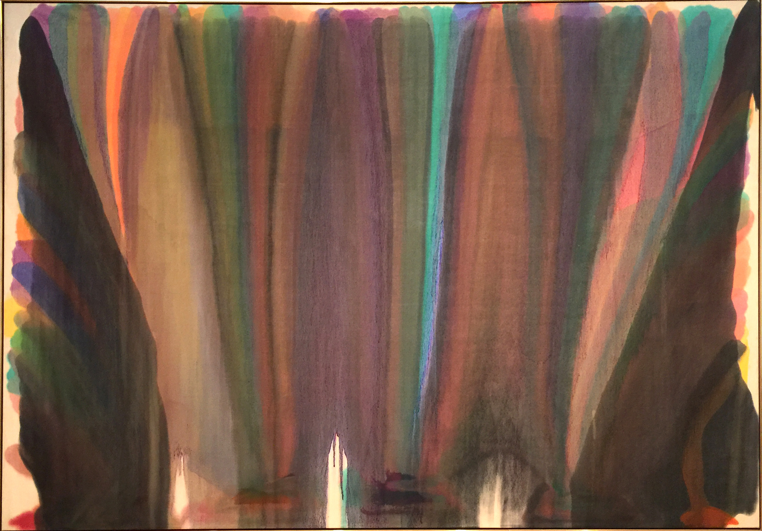 Morris Louis, Dalet Kaf, 1959. The Modern has two Louis paintings, both absolute exemplars. This is probably the best of the Veil series works that I have seen.