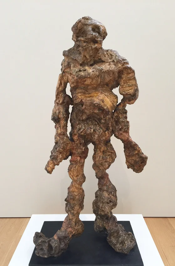 Willem de Kooning, Clamdigger, 1972. After seeing the Rebecca Warren exhibition, it was great to see de Kooning's large plaster sculpture. I love this piece. It is simultaneously scary, sad, pathetic, powerful...so expressive, with a lively surface and a patina made of linseed oil and soap. It's mesmerizing, lumpy, barely a figure, but terribly human. According to the wall text, de Kooning wore three pairs of heavy work gloves, one over the other, so that his hands and his gestures would be bigger. Brilliant. 
