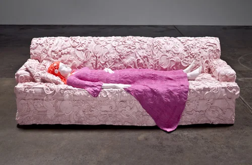LIZ CRAFT, Nicole Couch (Pink, Fuchsia, Orange), 2010, fiberglass and paint, 32 x 98 x 40.5 inches
