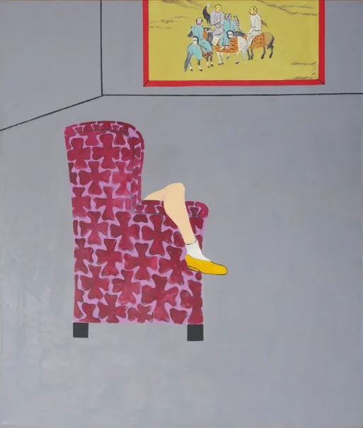 JOAN BROWN, The Room, Part I, 1975 , enamel on canvas, 85.5 x 73.5 inches