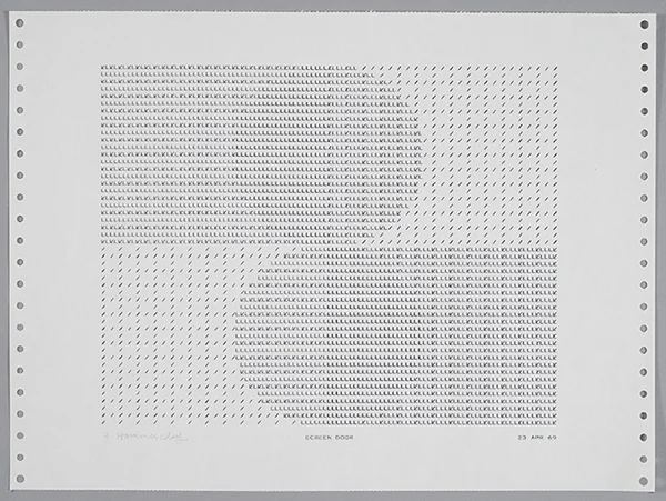 Frederick Hammersley, Screen Door, 1969, computer-generated drawing on paper